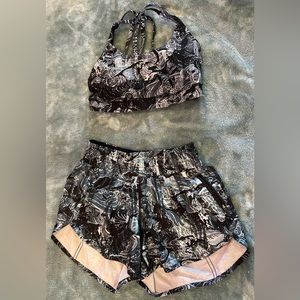 Lululemon shorts and matching sports bra